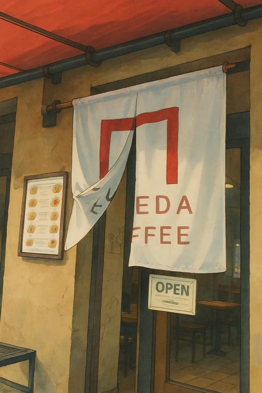 Anime Style: Entrance to Maeda Coffee