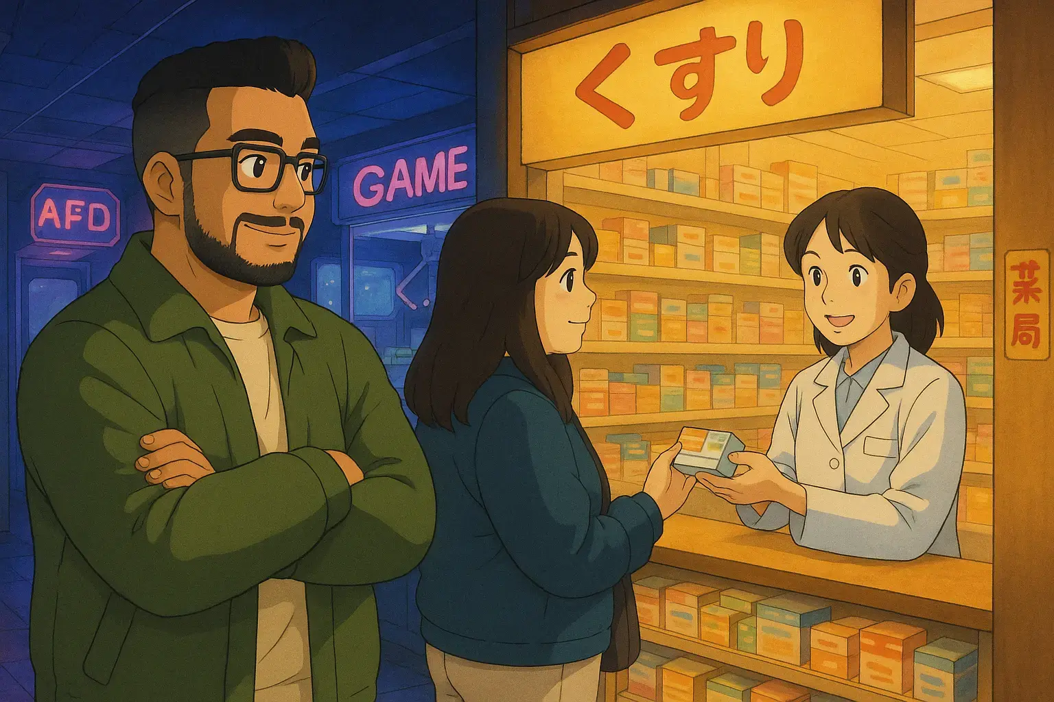 Anime Style: Watching my fiancee buy medicine from an underground arcade in Nakano Broadway