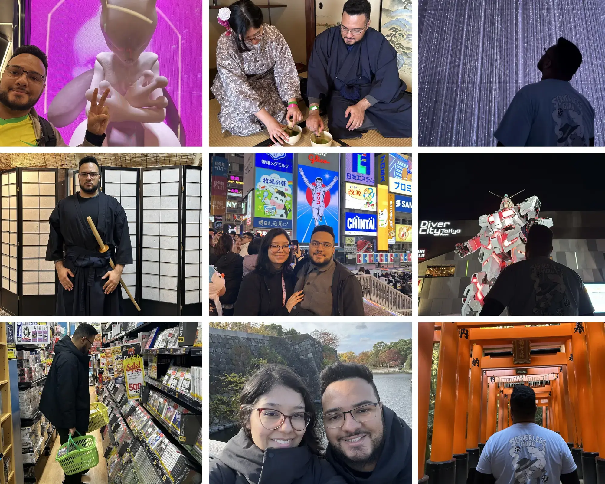 Grid of pictures from my adventure around Japan