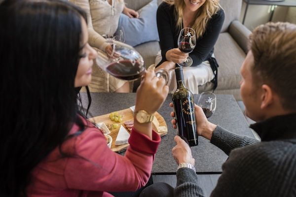 Hestan Vineyards bottle in the tasting salon.