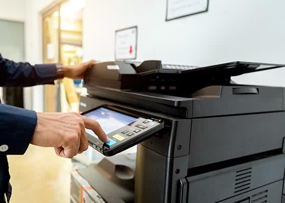 Copy machine office equipment lease in use