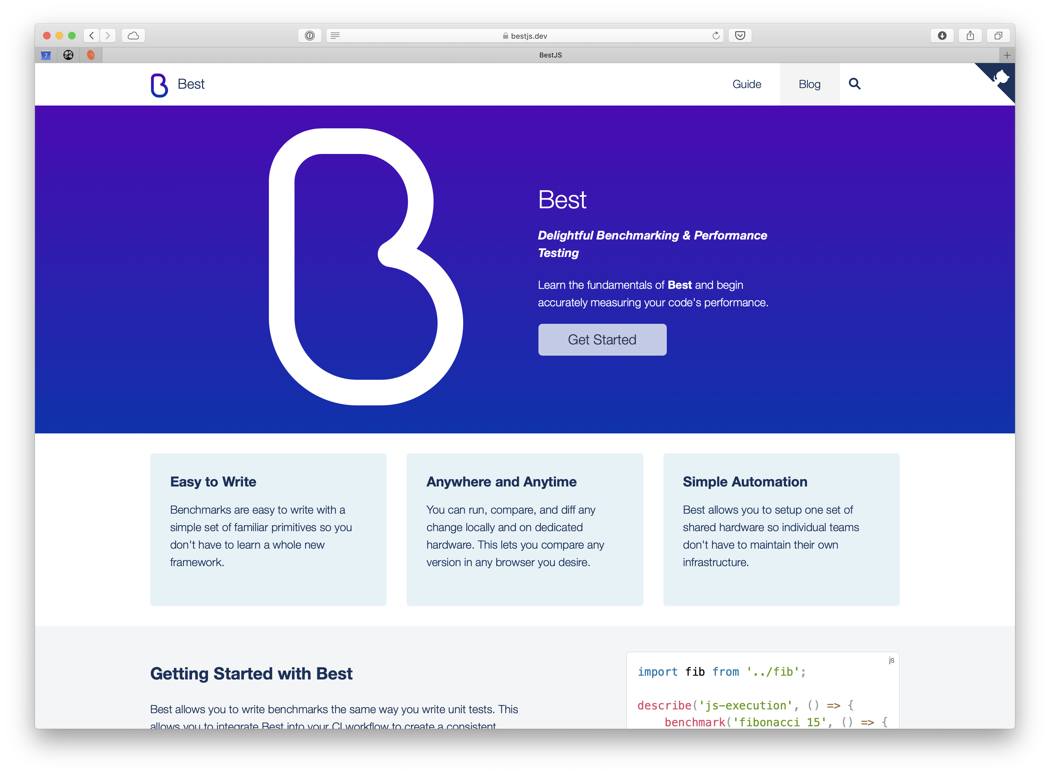 Best.js Documentation Site
