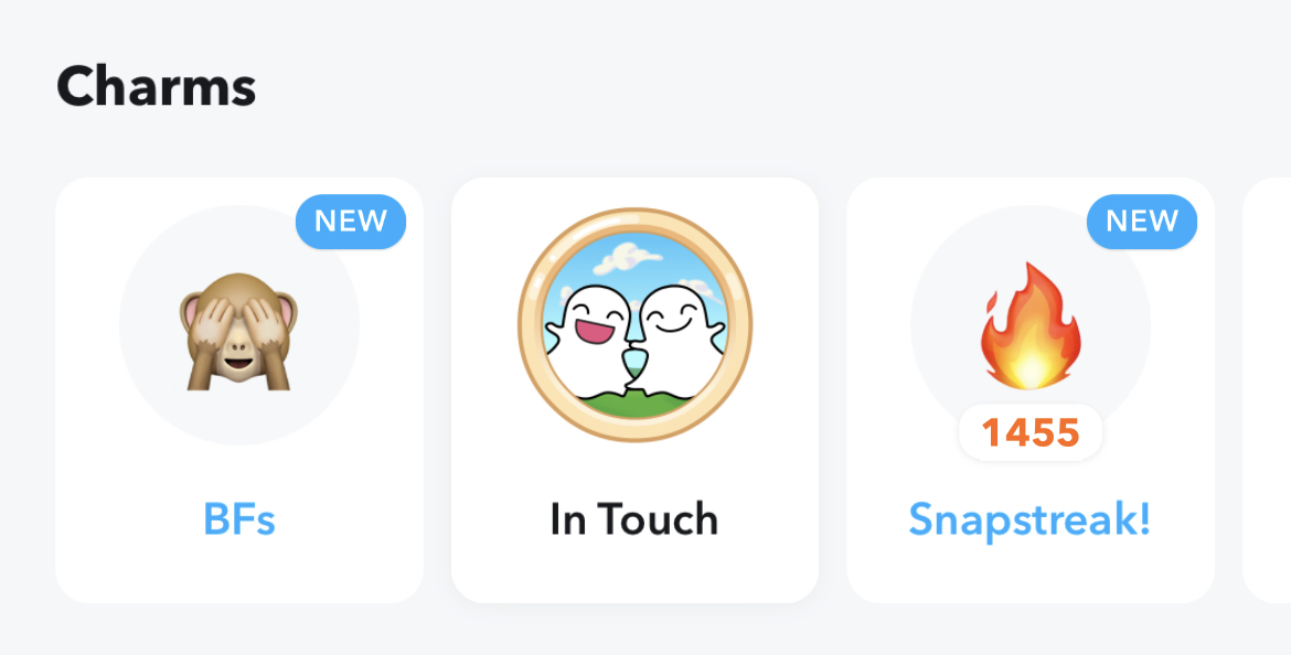 An example of Snapchat’s Charms inside their iOS app.