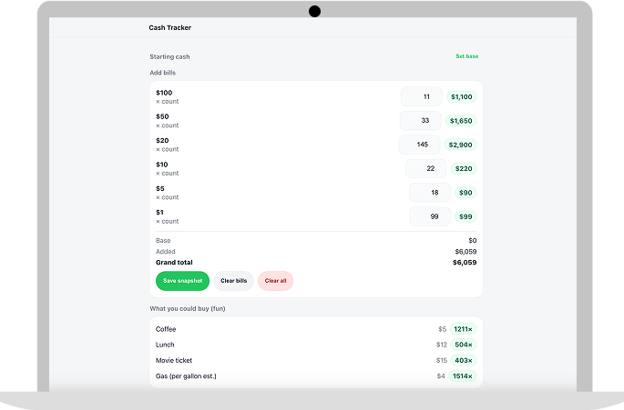 Cash Tracking App