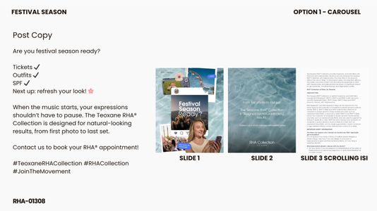 Teoxane RHA® Collection - Festival Season Social Toolkit (4 OPTIONS)