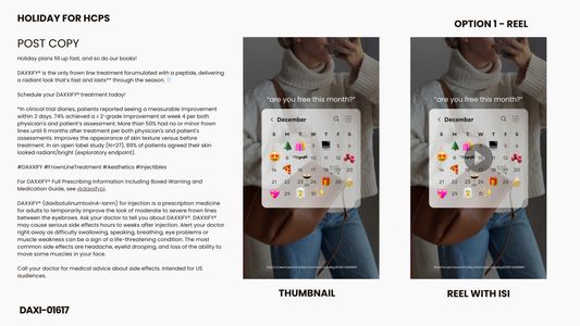 DAXXIFY® - Holiday for HCPs - Social Toolkit (4 OPTIONS)
