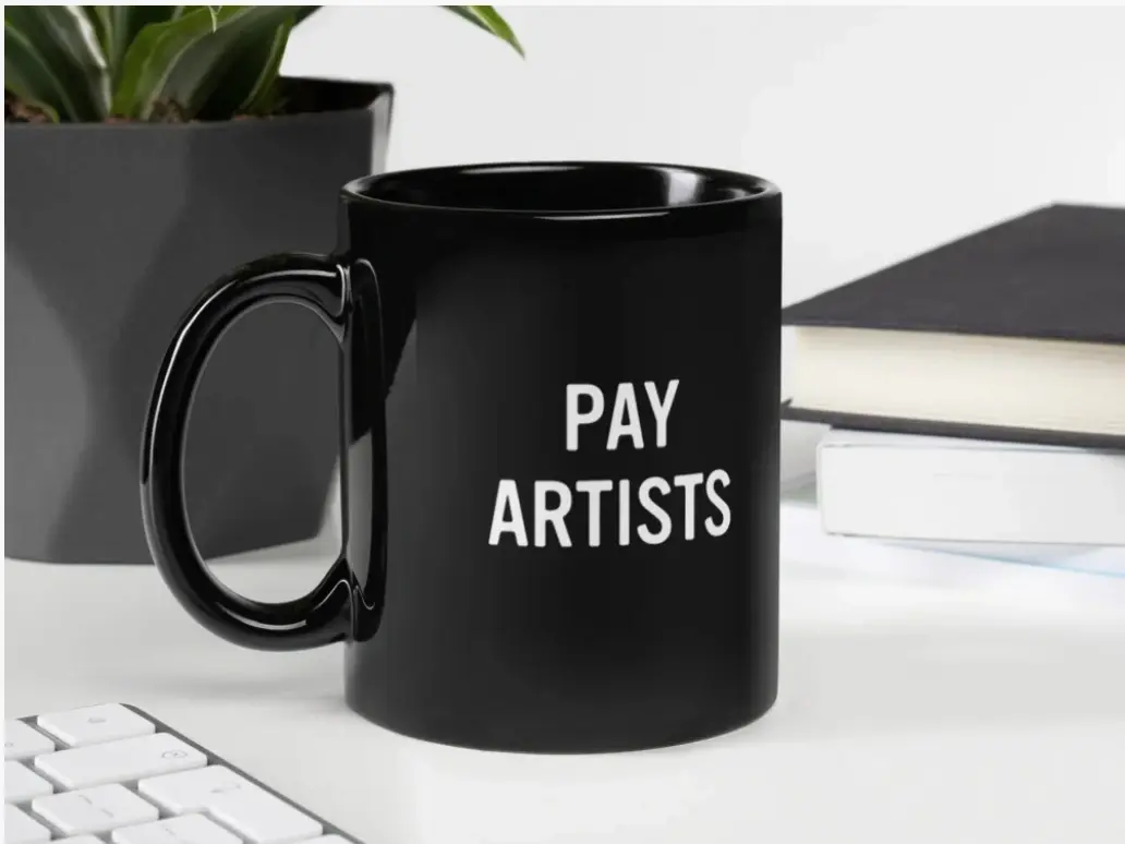 black mug that says 