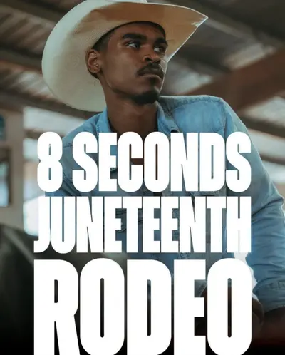Photo of cowboy with white text overlay 