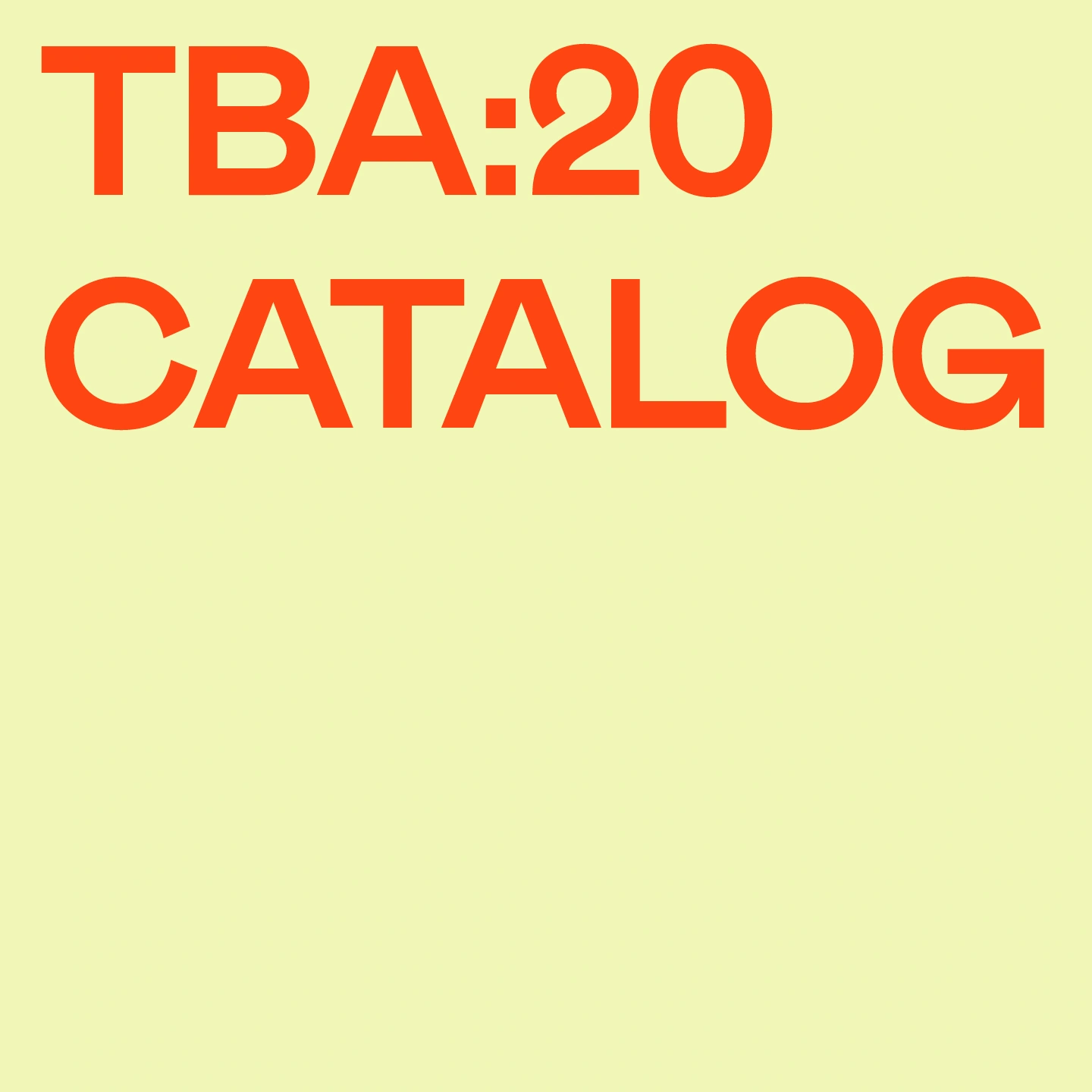 TBA:20 CATALOG