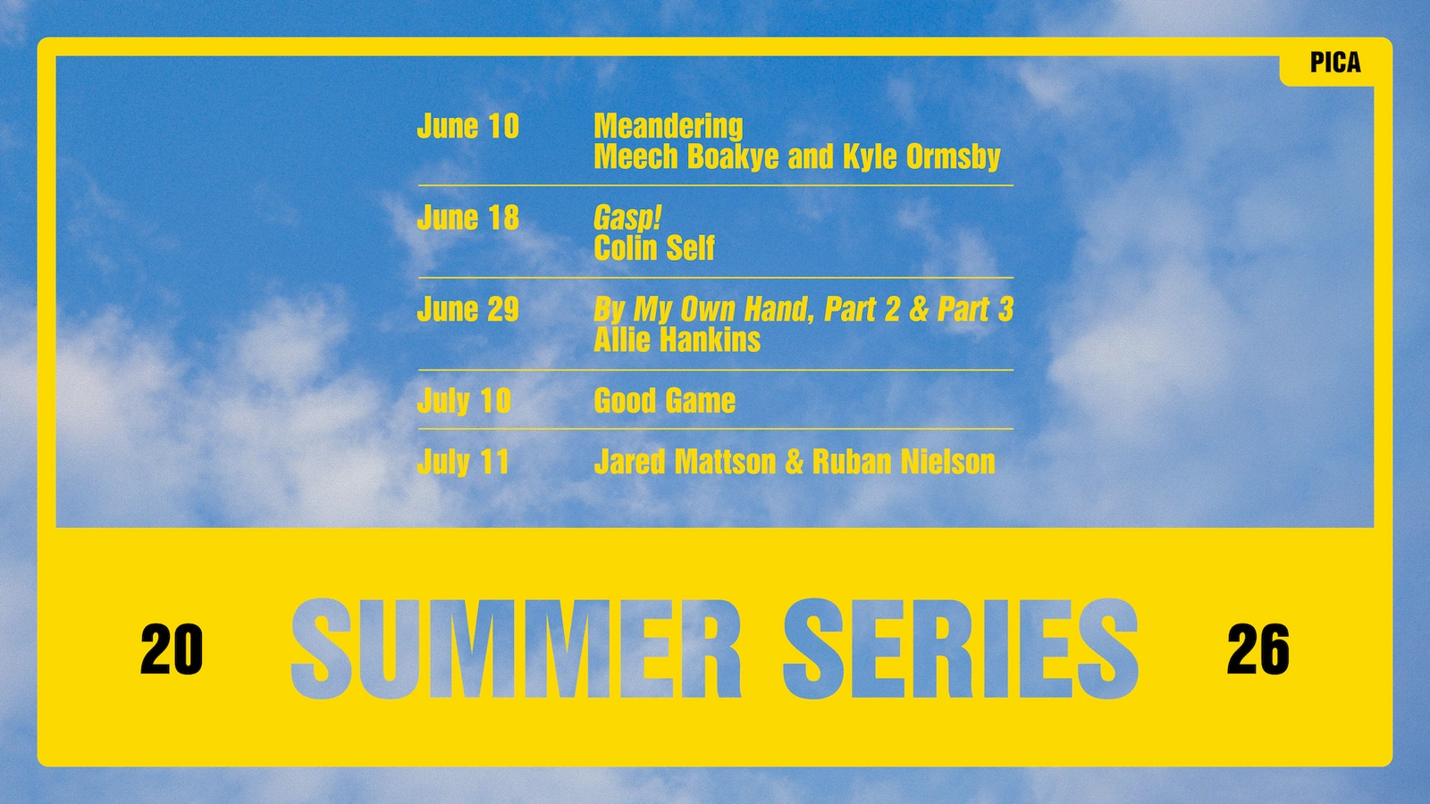 PICA Announces a Summer Series of Programs 🌞✨