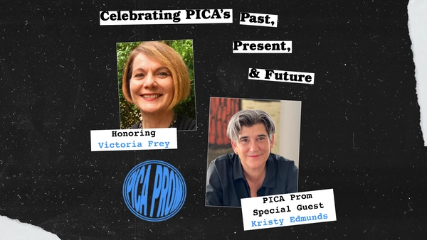 Raise a glass to PICA's Victoria Frey with special guest Kristy Edmunds! 🍾 ✨