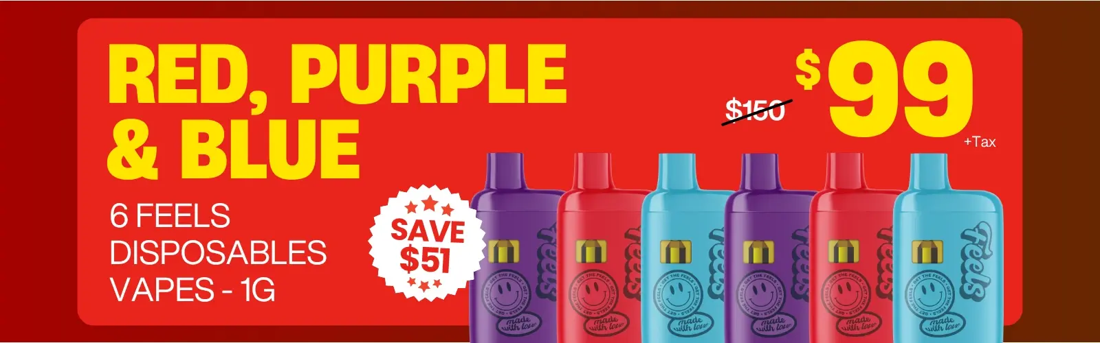 smoakland 4th of july sale red, purple & blue combo deals