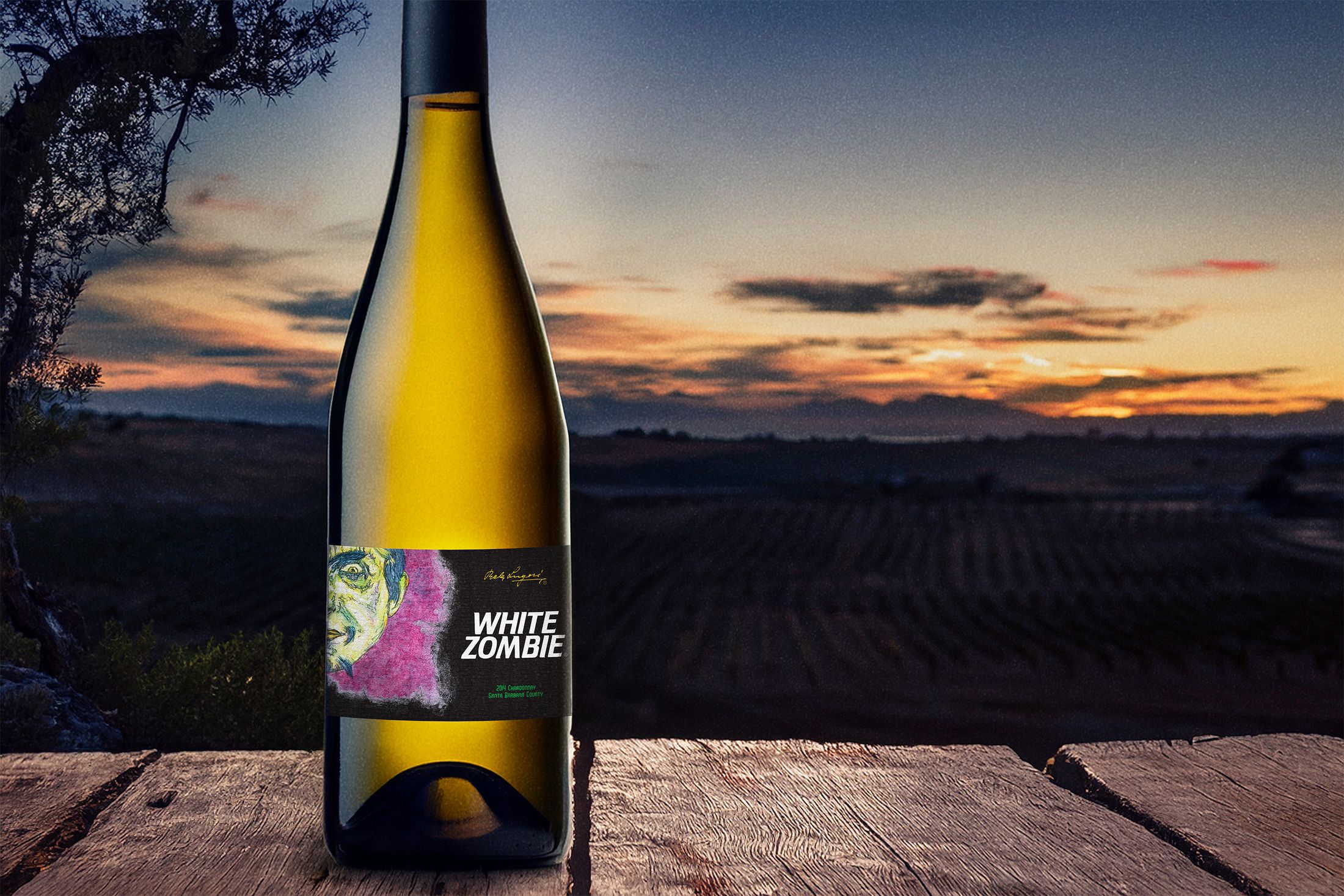 White Zombie Chardonnay Label (front)