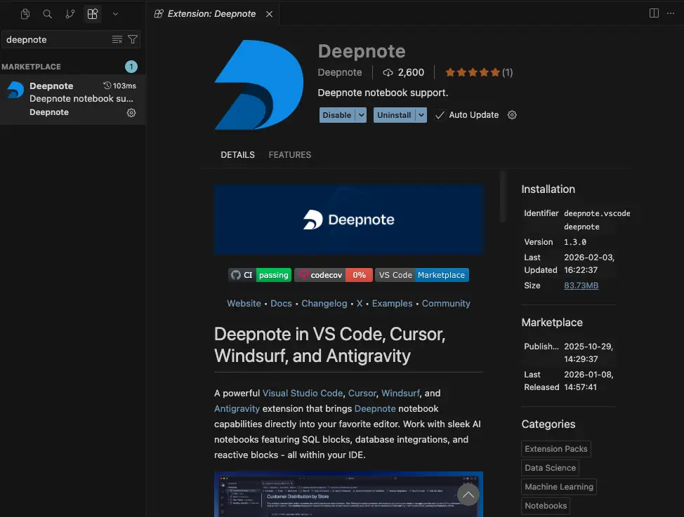 Deepnote IDE extension.webp