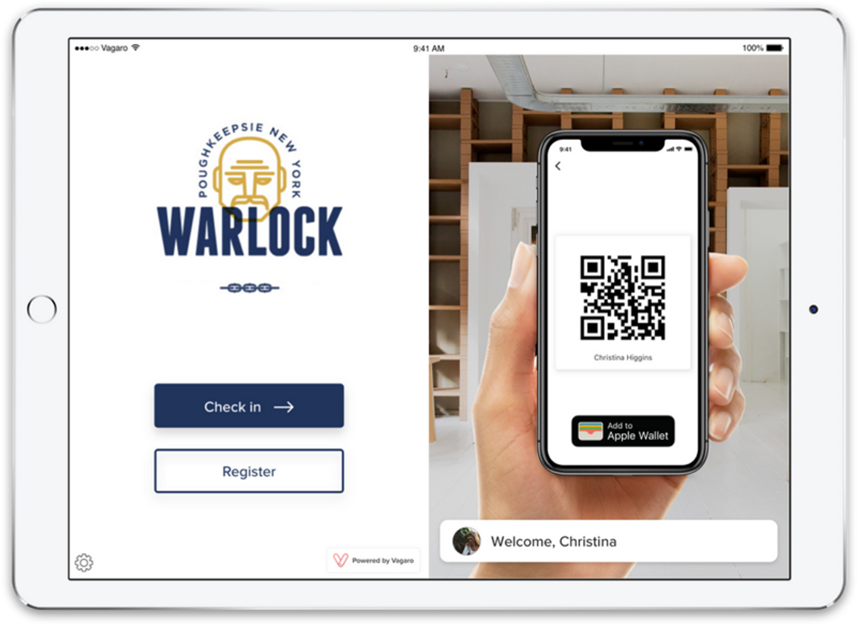 An image of an phone and Vagaro's branded app powered by our salon, spa and fitness software.