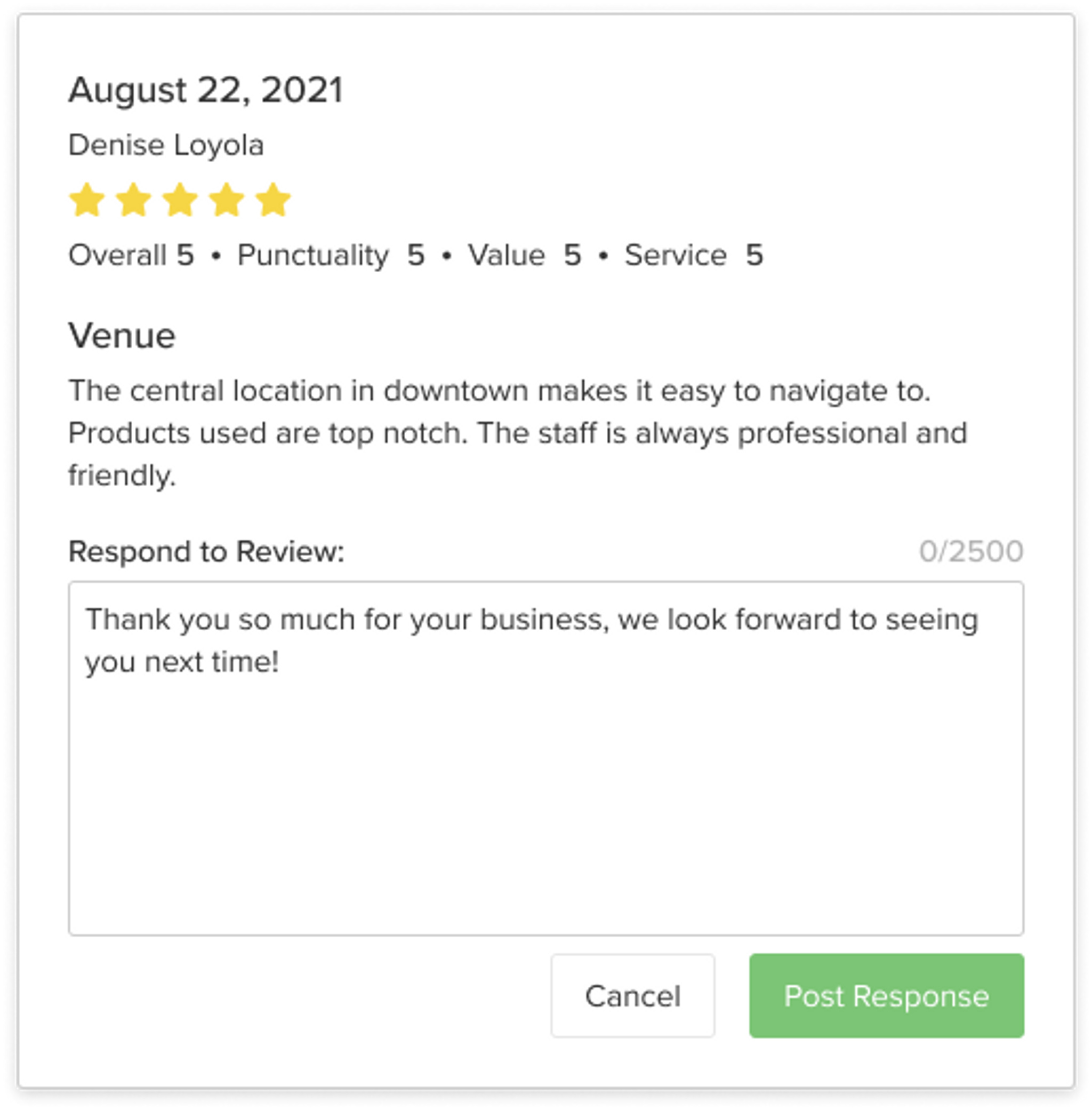 Respond to Customer Reviews