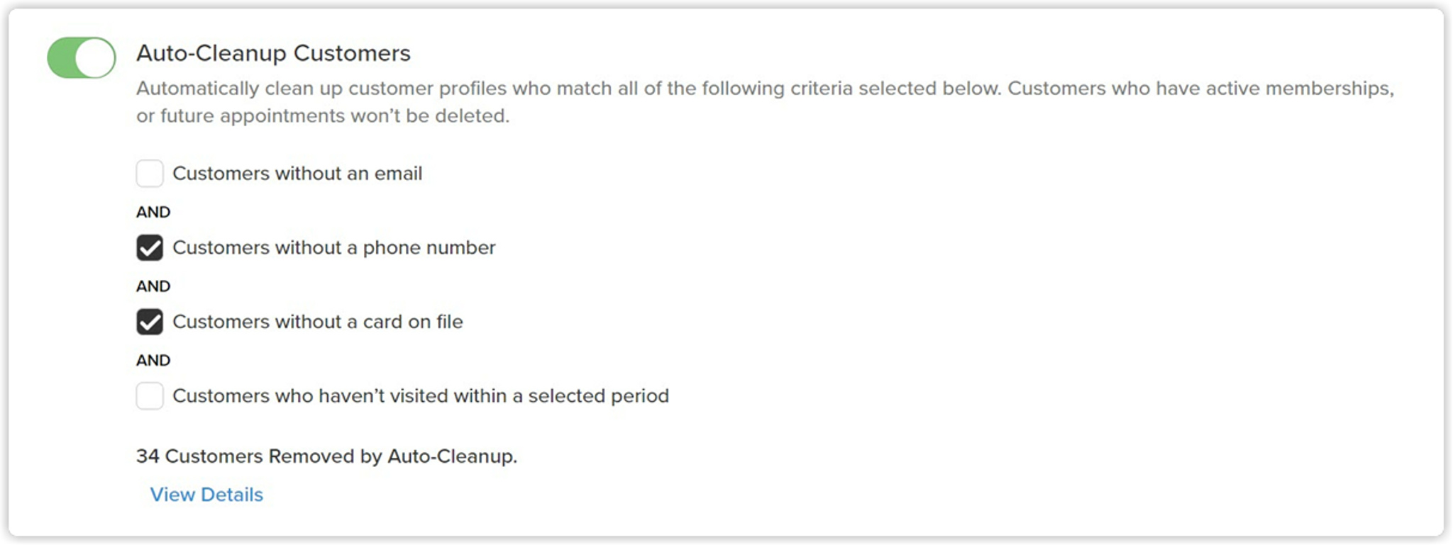 Auto-Cleanup Customers