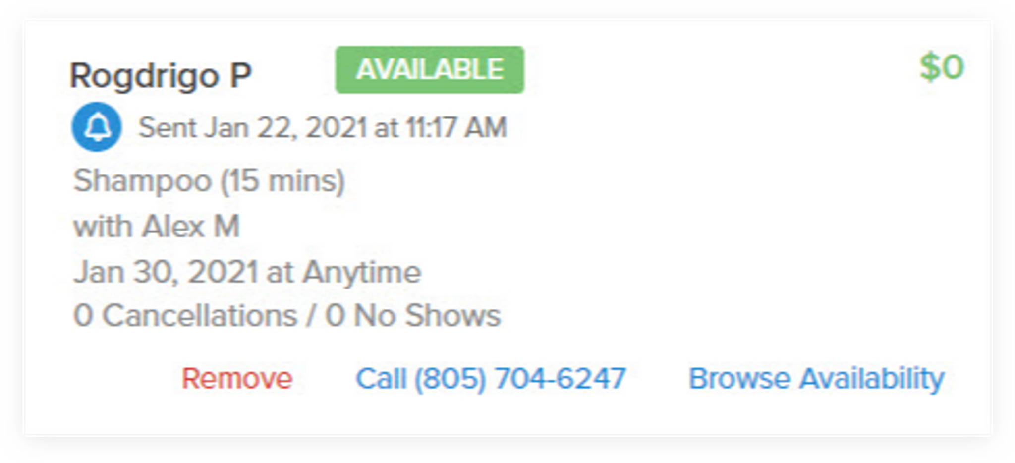 Waitlist Notification Time and Date