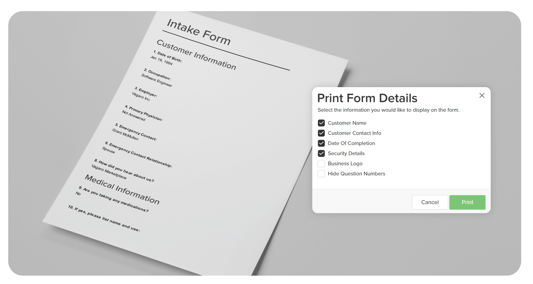 Update to Printing Forms
