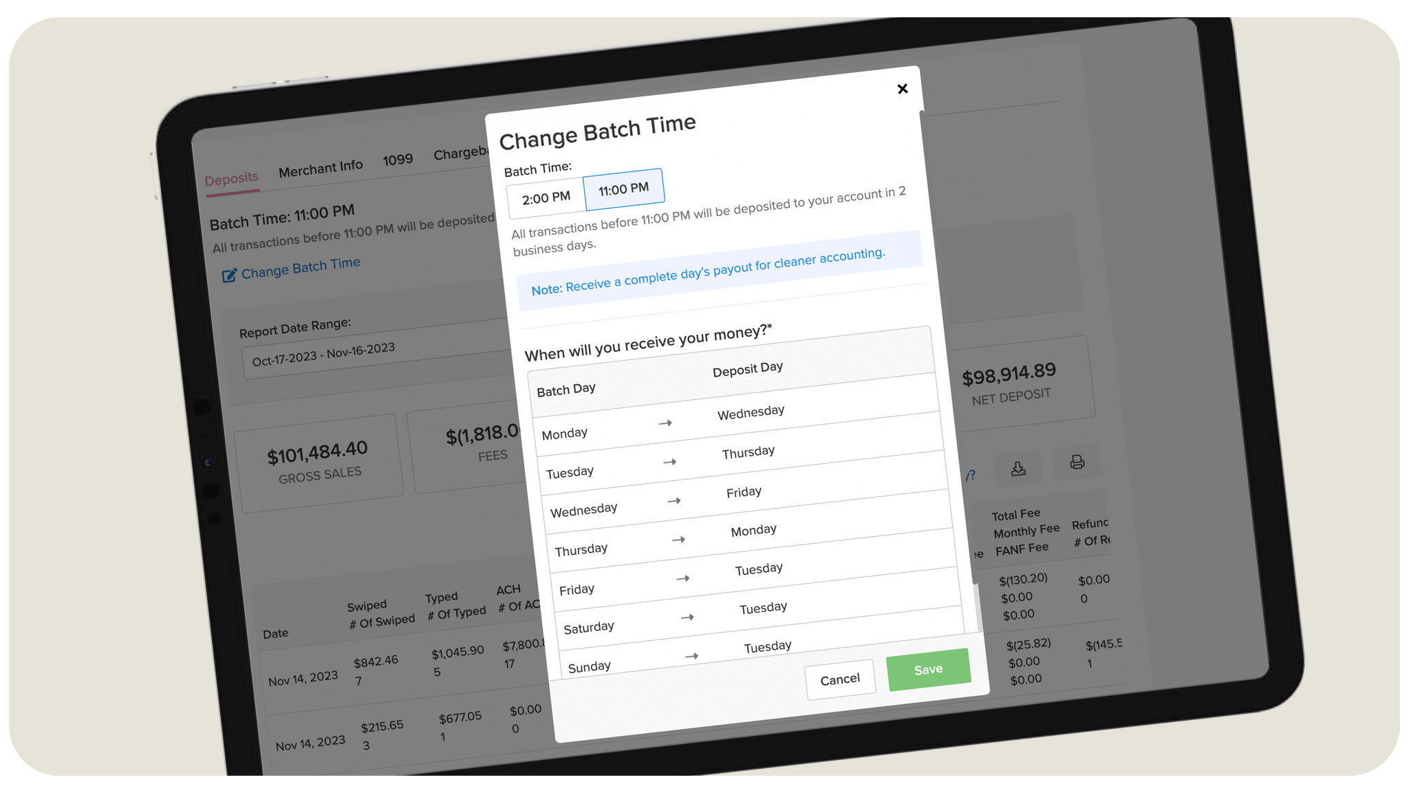 Batch Time Changes