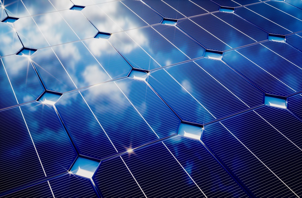 Close-up of solar panels