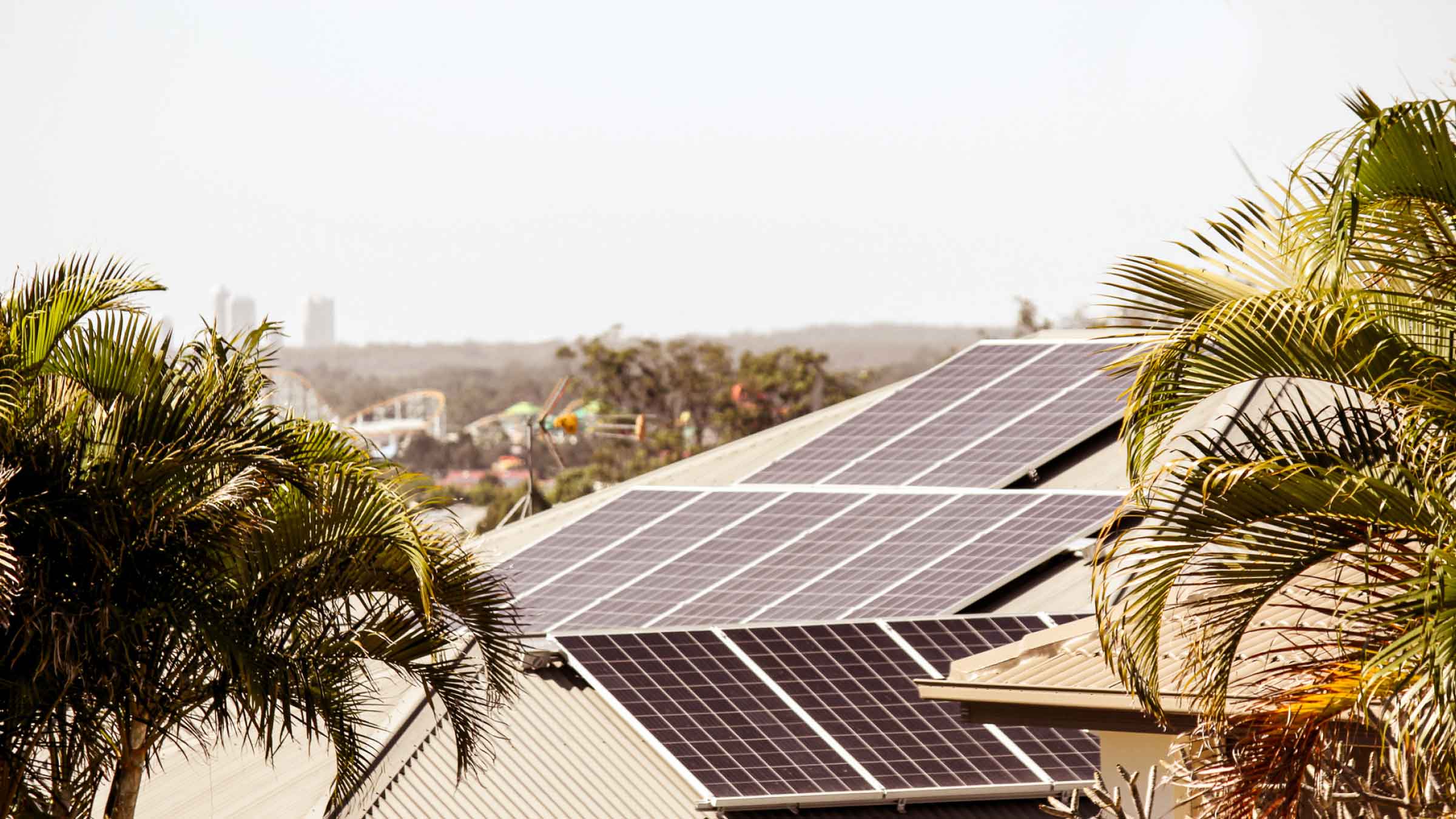 Solar panels on roof