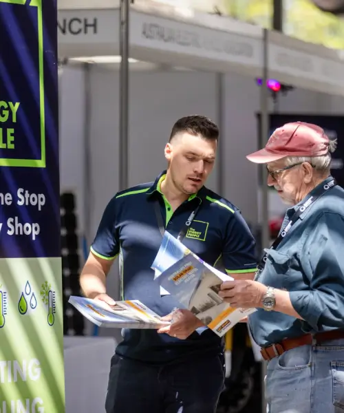 Vendor speaking to a customer