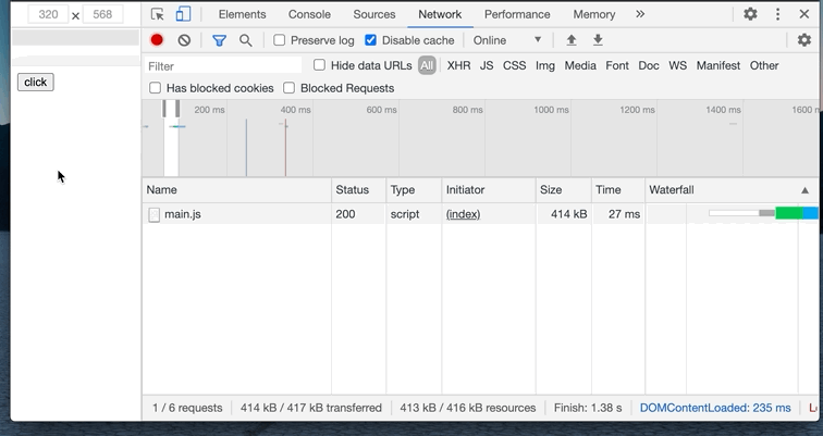 dynamic-importした時はクリック後ファイルがダウンロードされる