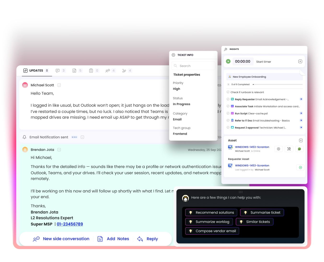 SuperOps product screenshot