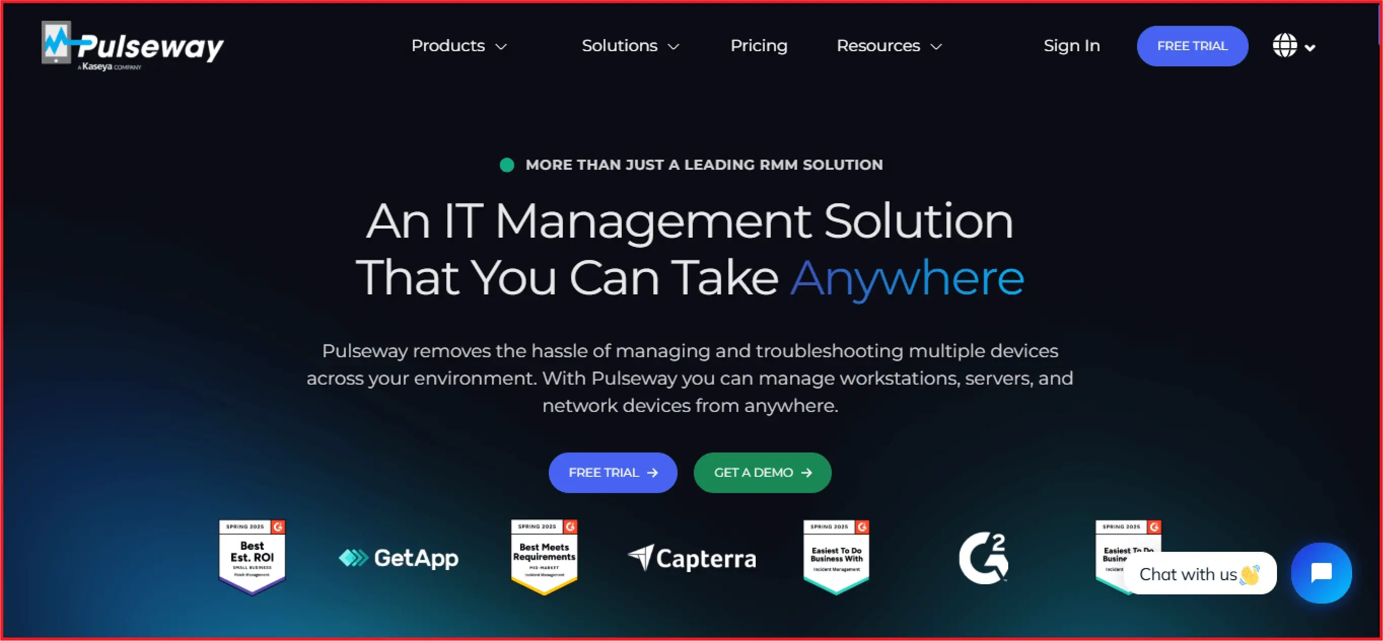 Pulseway website homepage