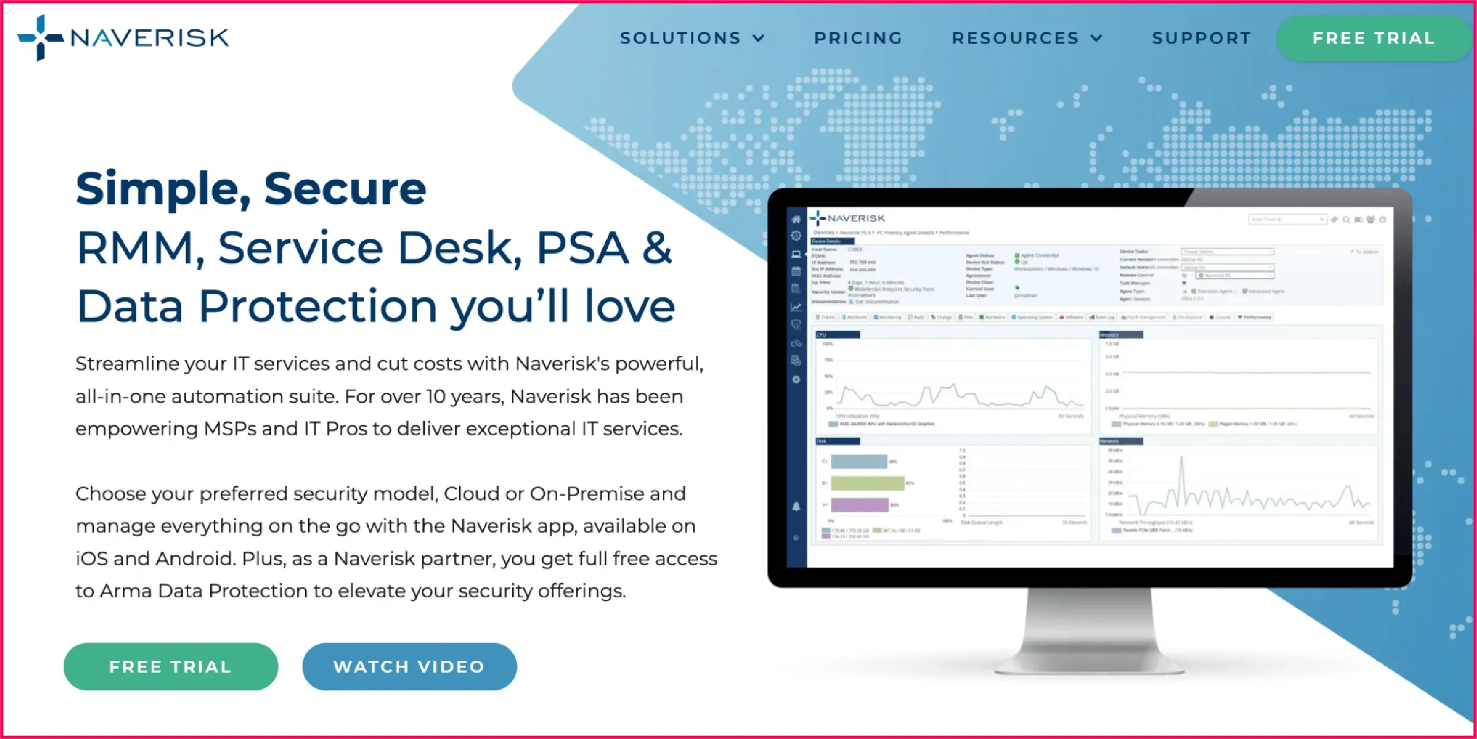 Naverisk website homepage
