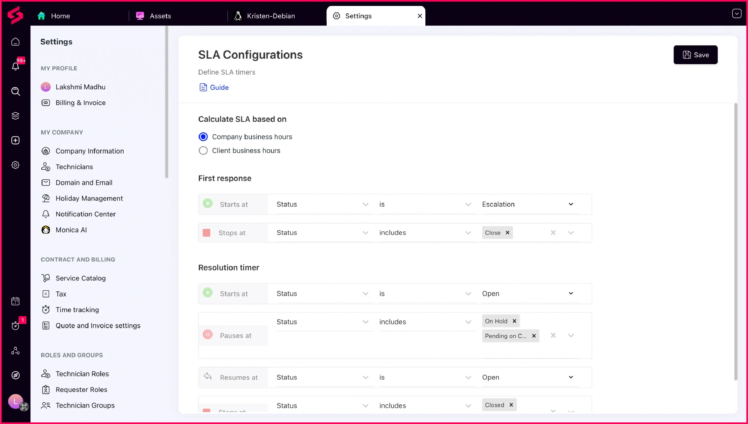 Never miss an SLA with SuperOps IT ticketing system