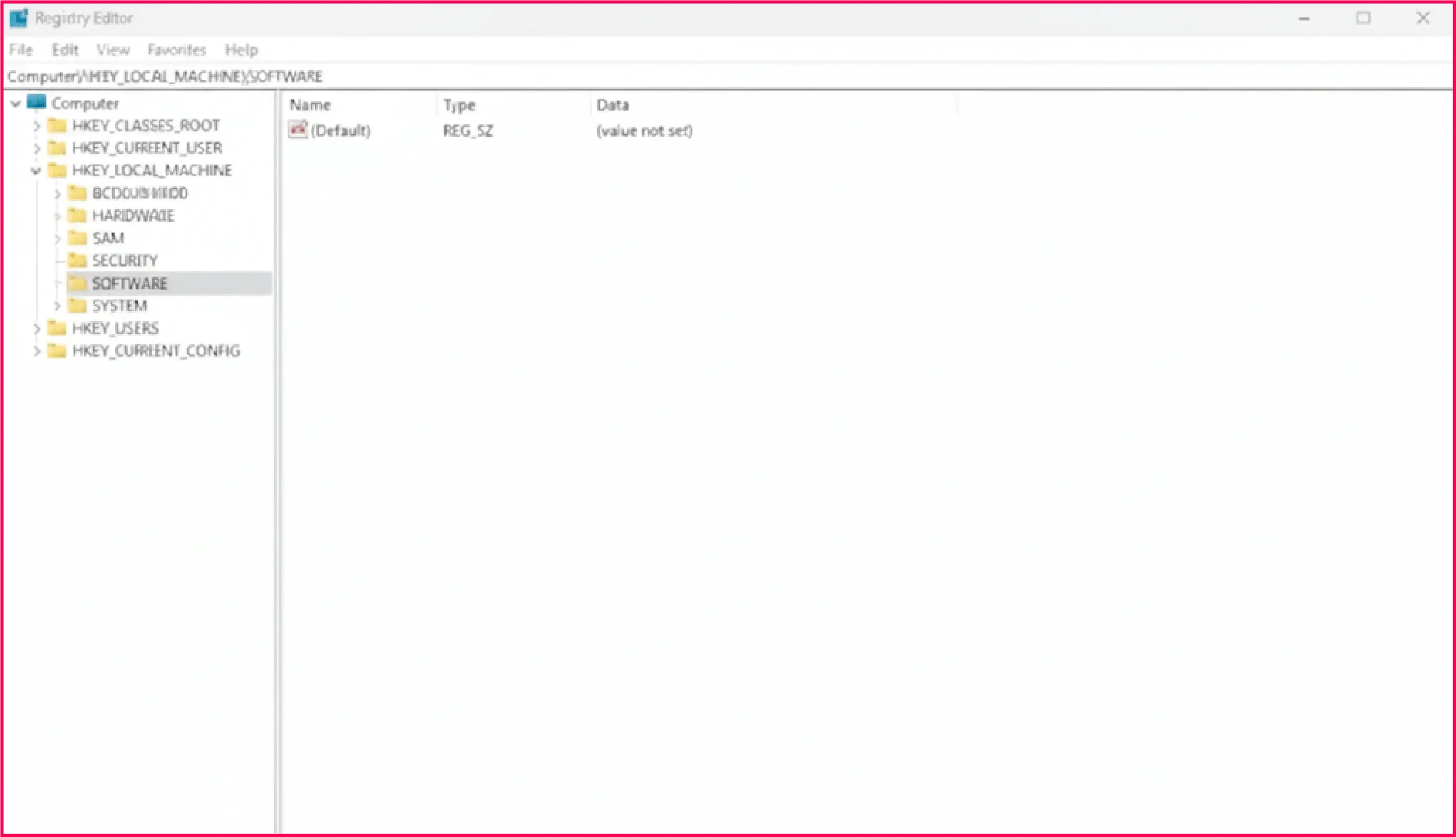 HKEY-LOCAL-MACHINE under Registry Editor