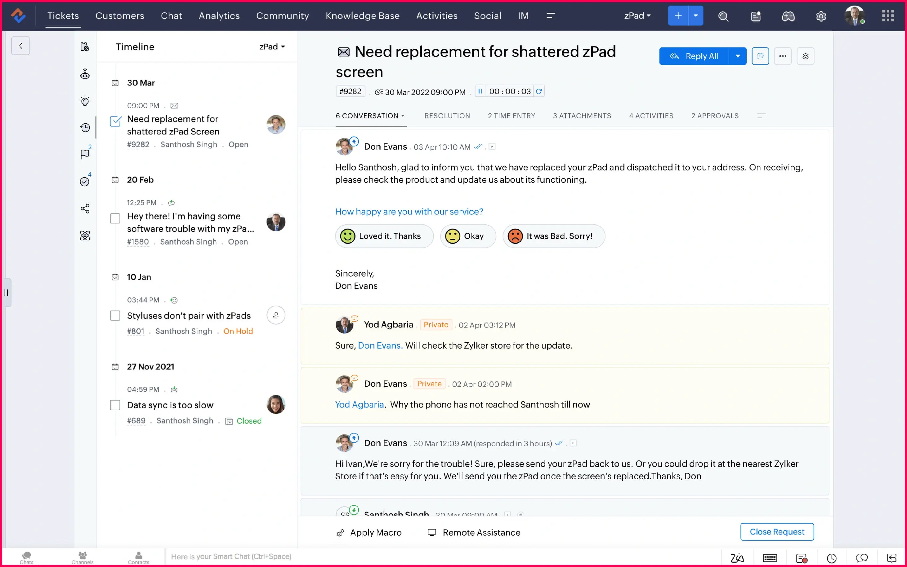 Zoho Desk IT ticketing system