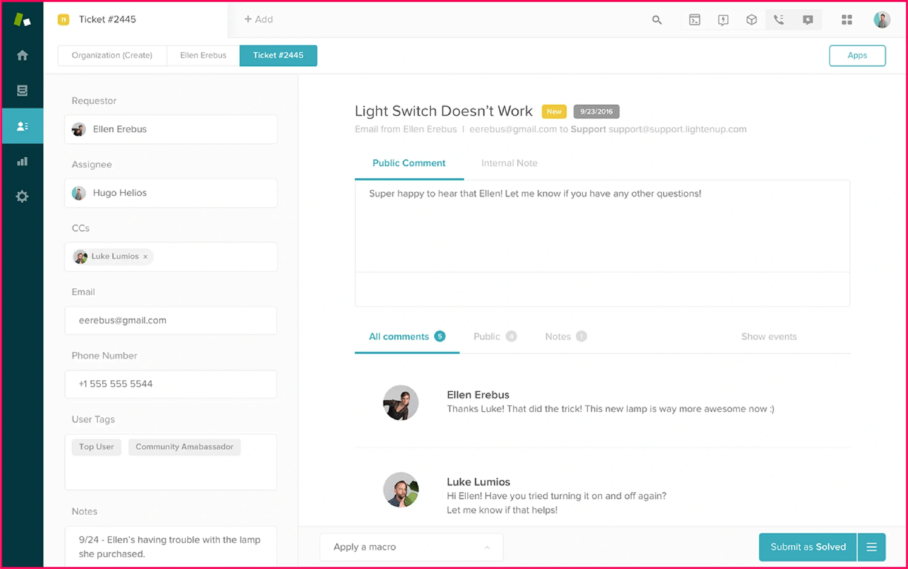 Zendesk IT ticketing system