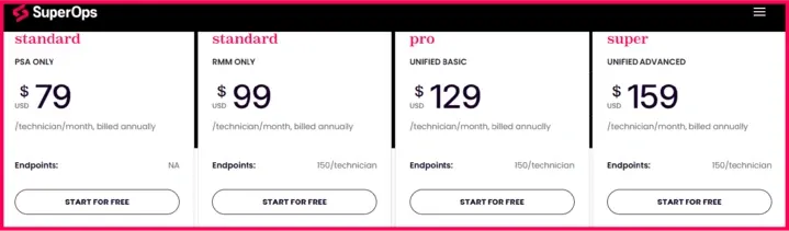 SuperOps Pricing Plans