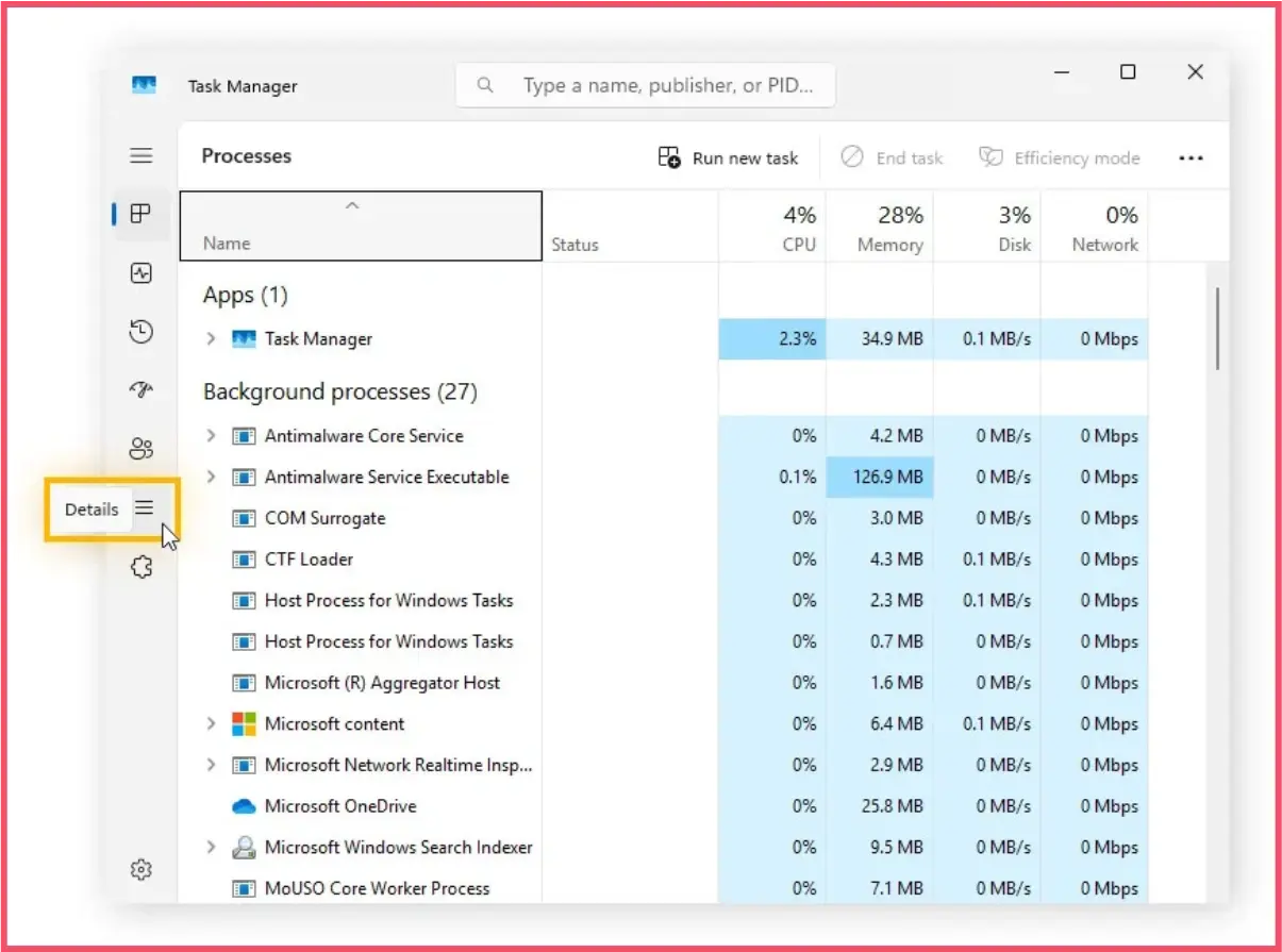 Check the svc host.exe process using task manager
