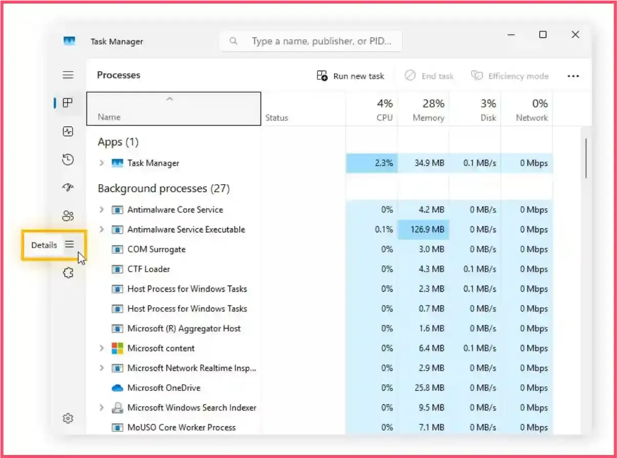 Check the svchost.exe process using task manager