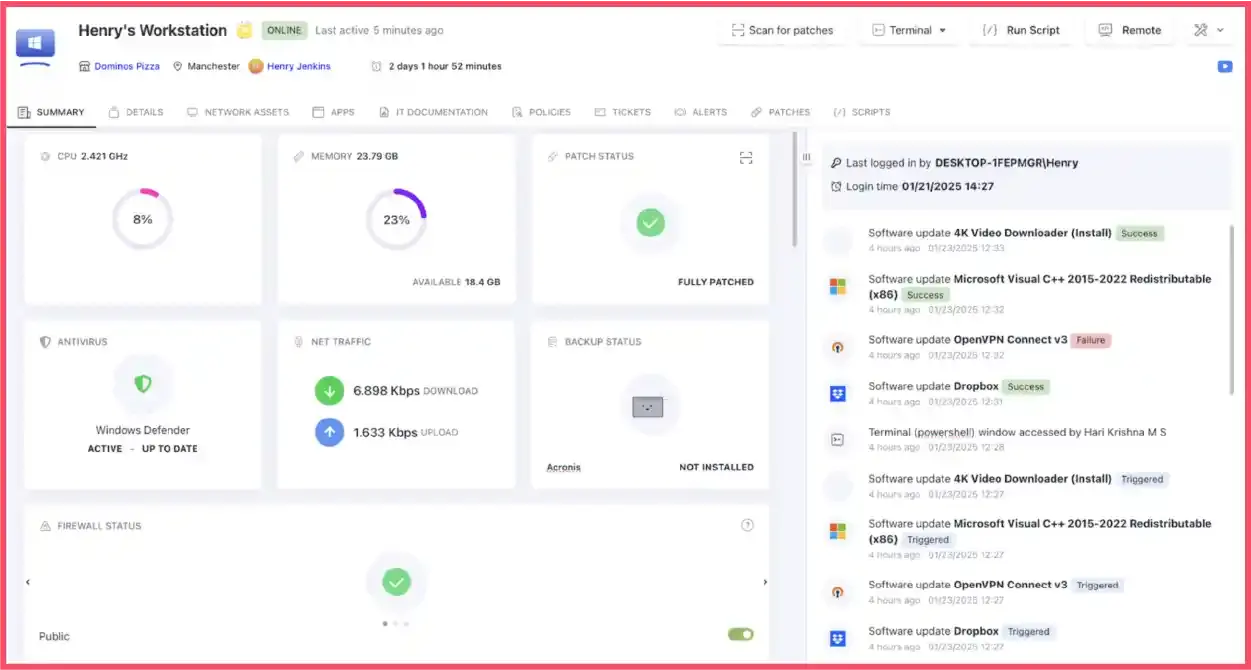 Modern SuperOps dashboard for MSPs and IT teams