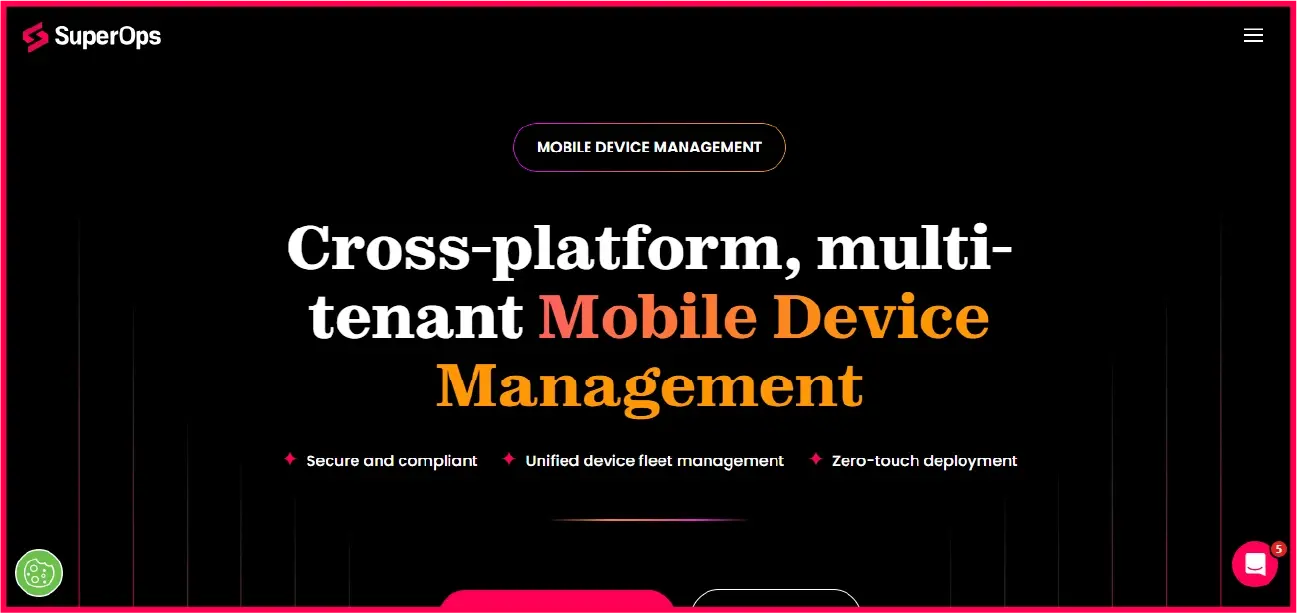 SuperOps’ website MDM page