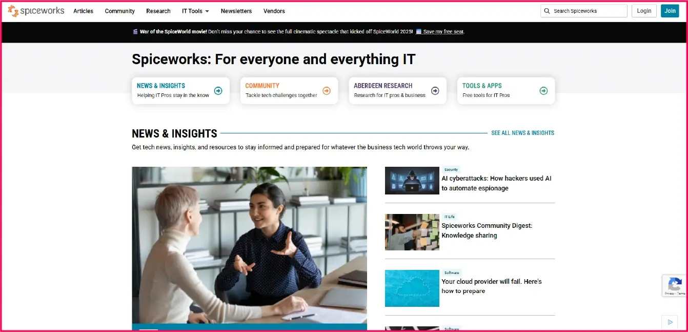 spiceworks msp software website homepage