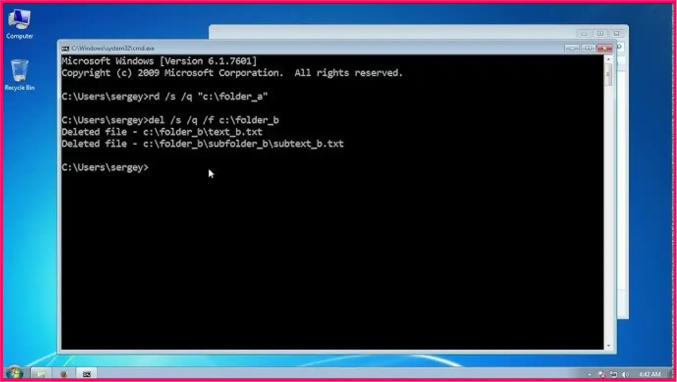 Deleting GetCurrent folder using command prompt