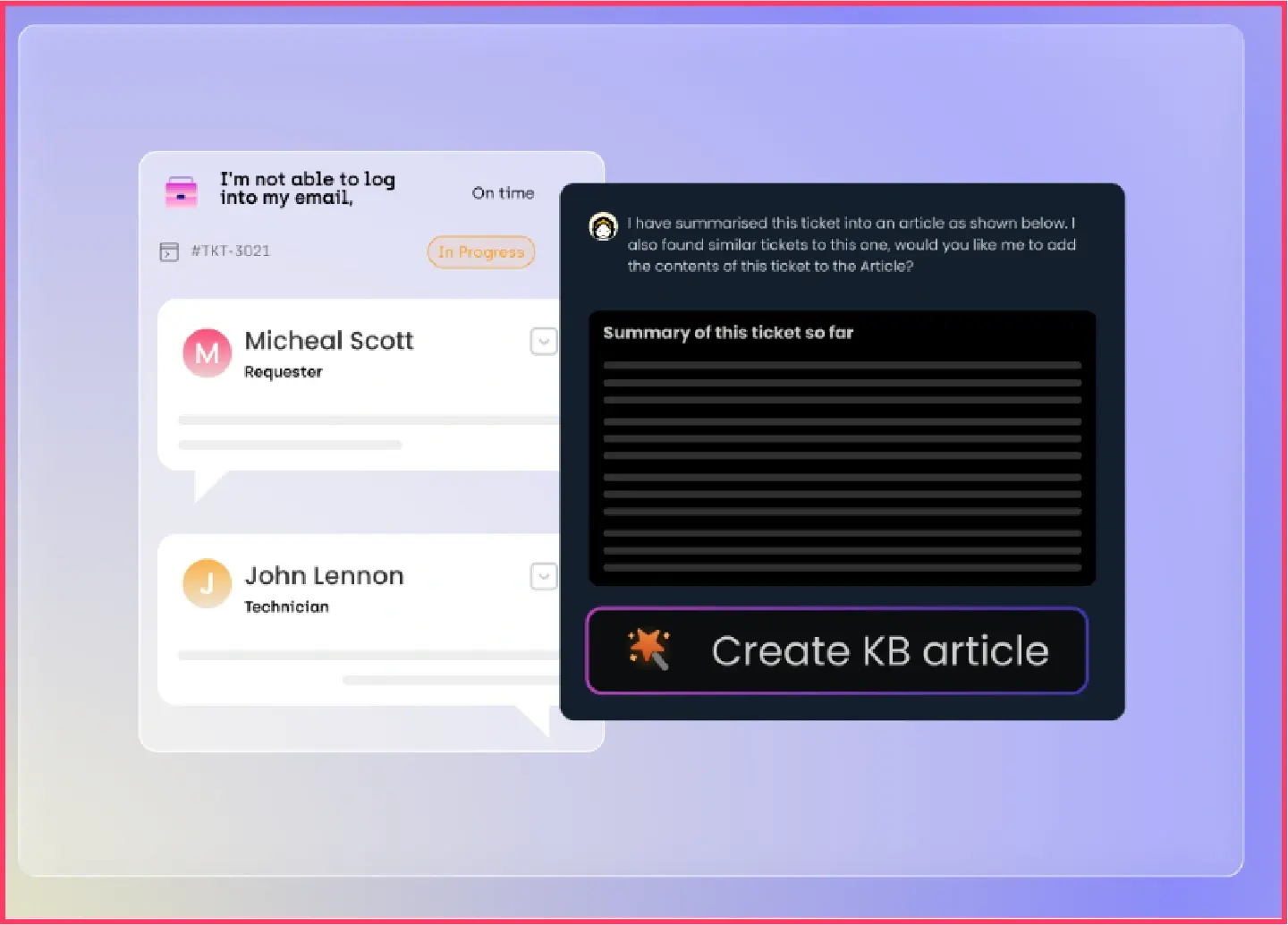 AI-integrated knowledge base interface