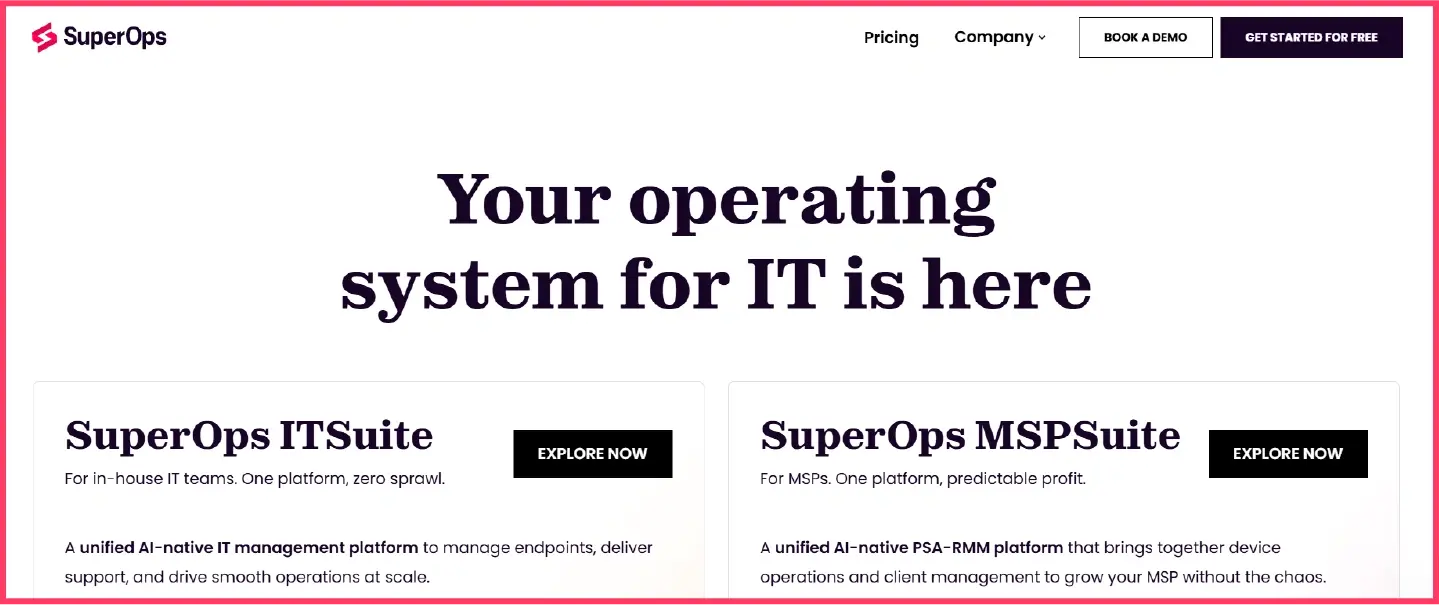 SuperOps homepage