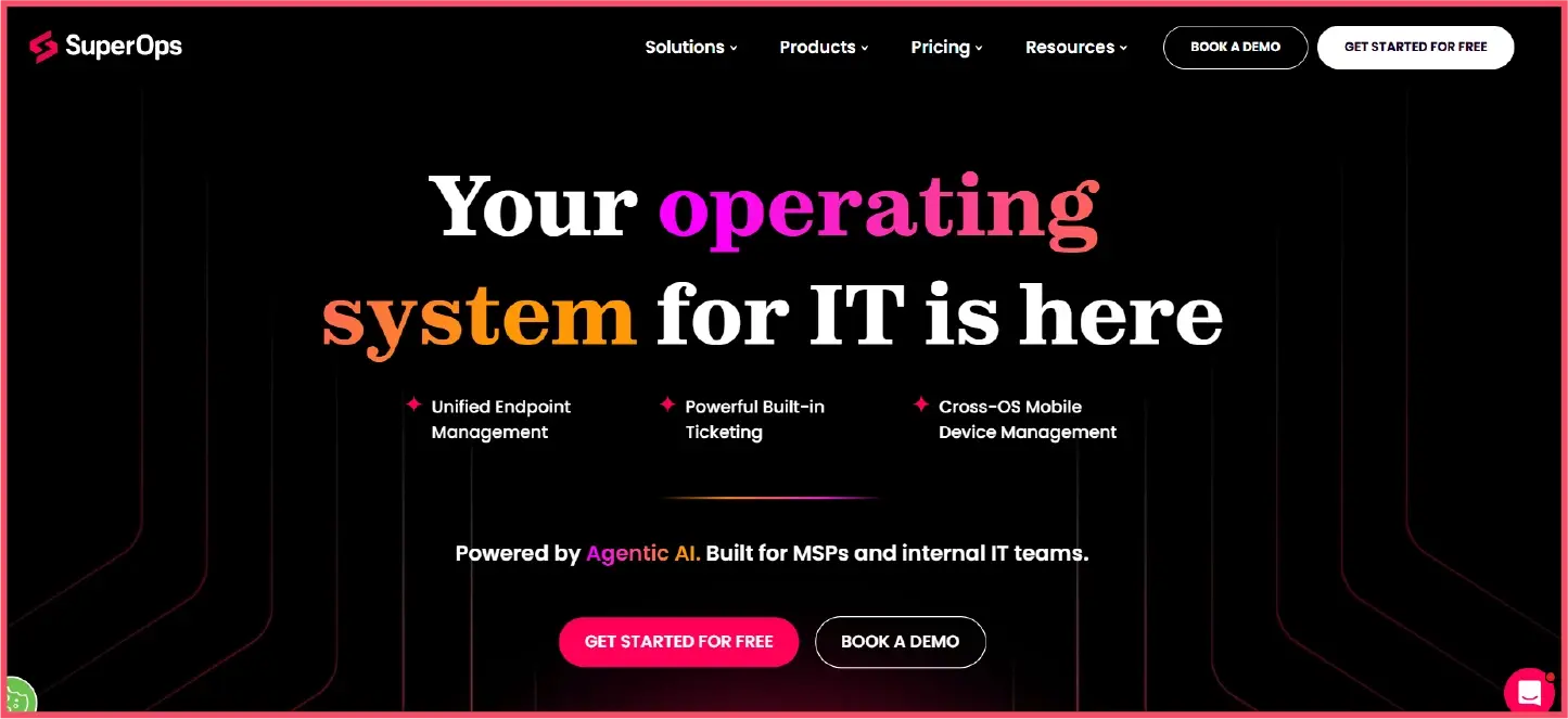 SuperOps unified IT platform ManageEngine alternative with native service desk and cross-OS MDM