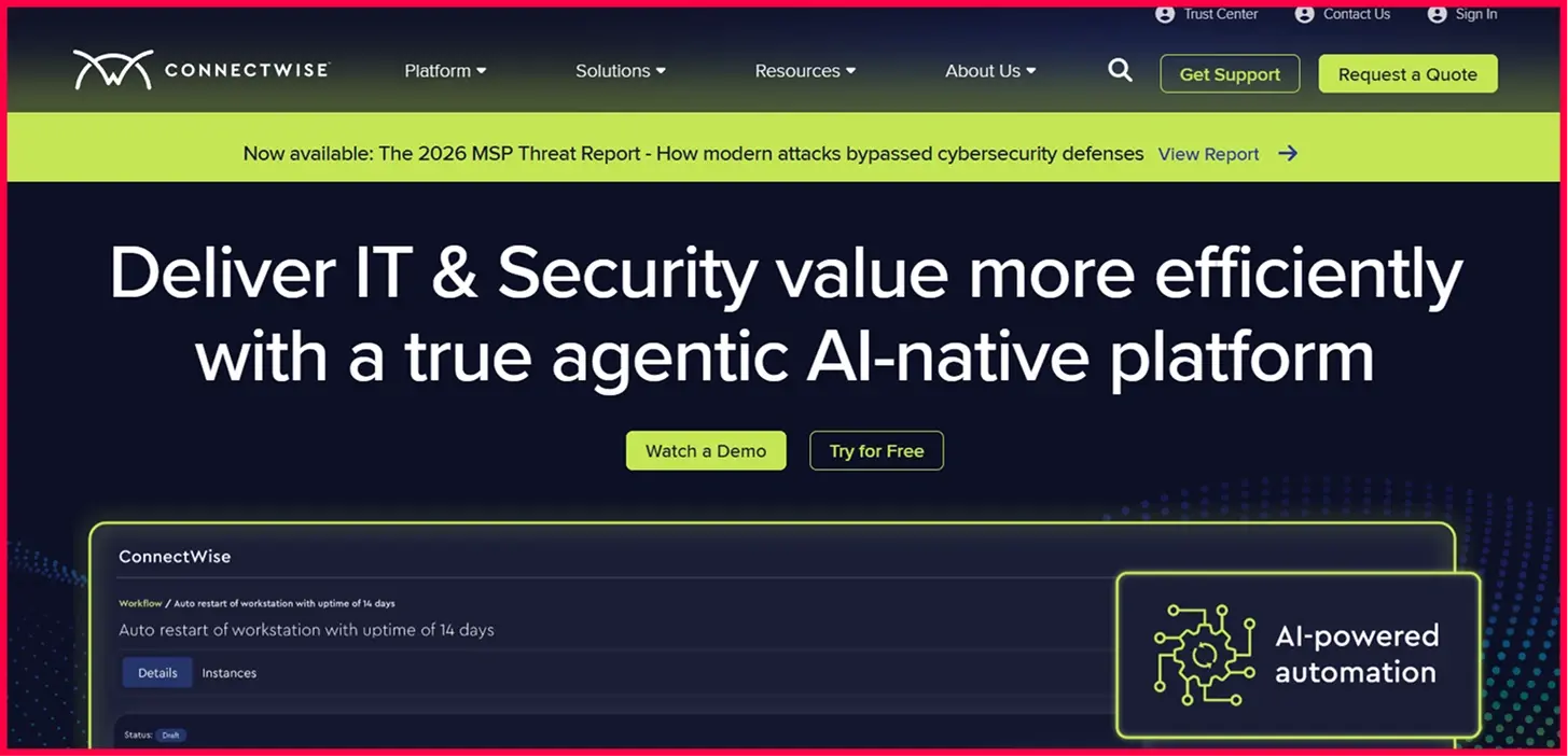 ConnectWise RMM, PSA and cybersecurity for MSPs