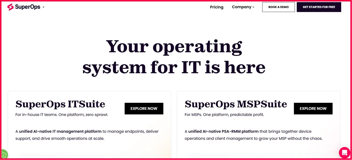 SuperOps MSPSuite unified RMM, PSA and MDM dashboard