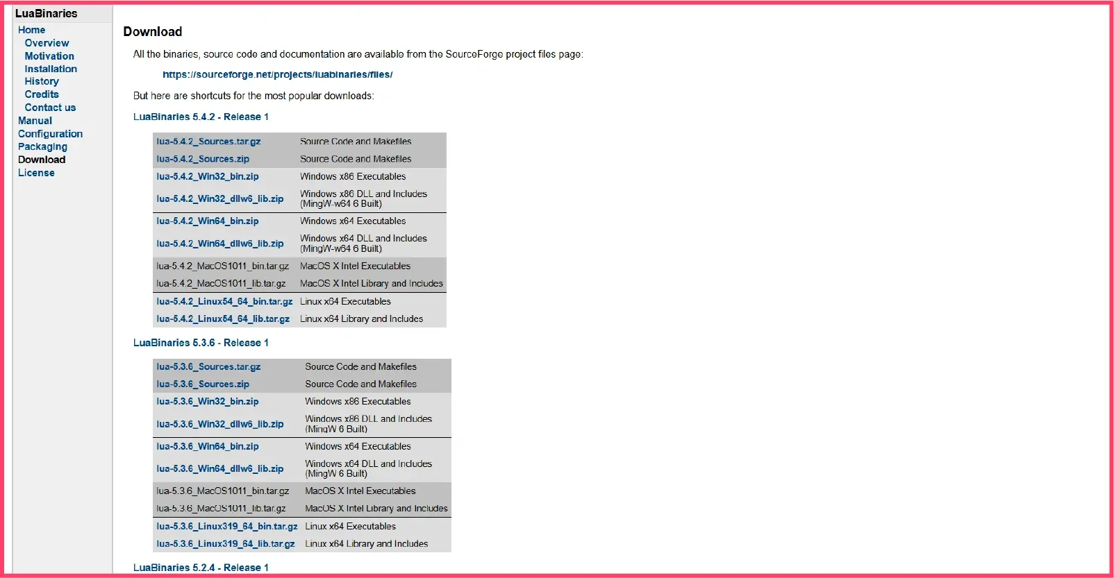 Download Lua on Windows