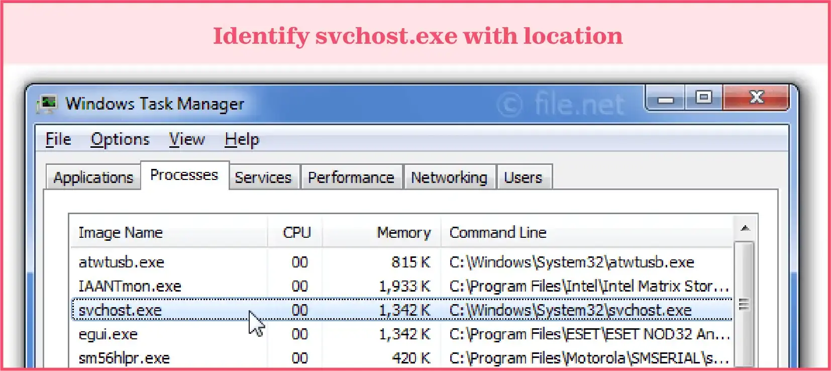 Tips to identify svchost.exe