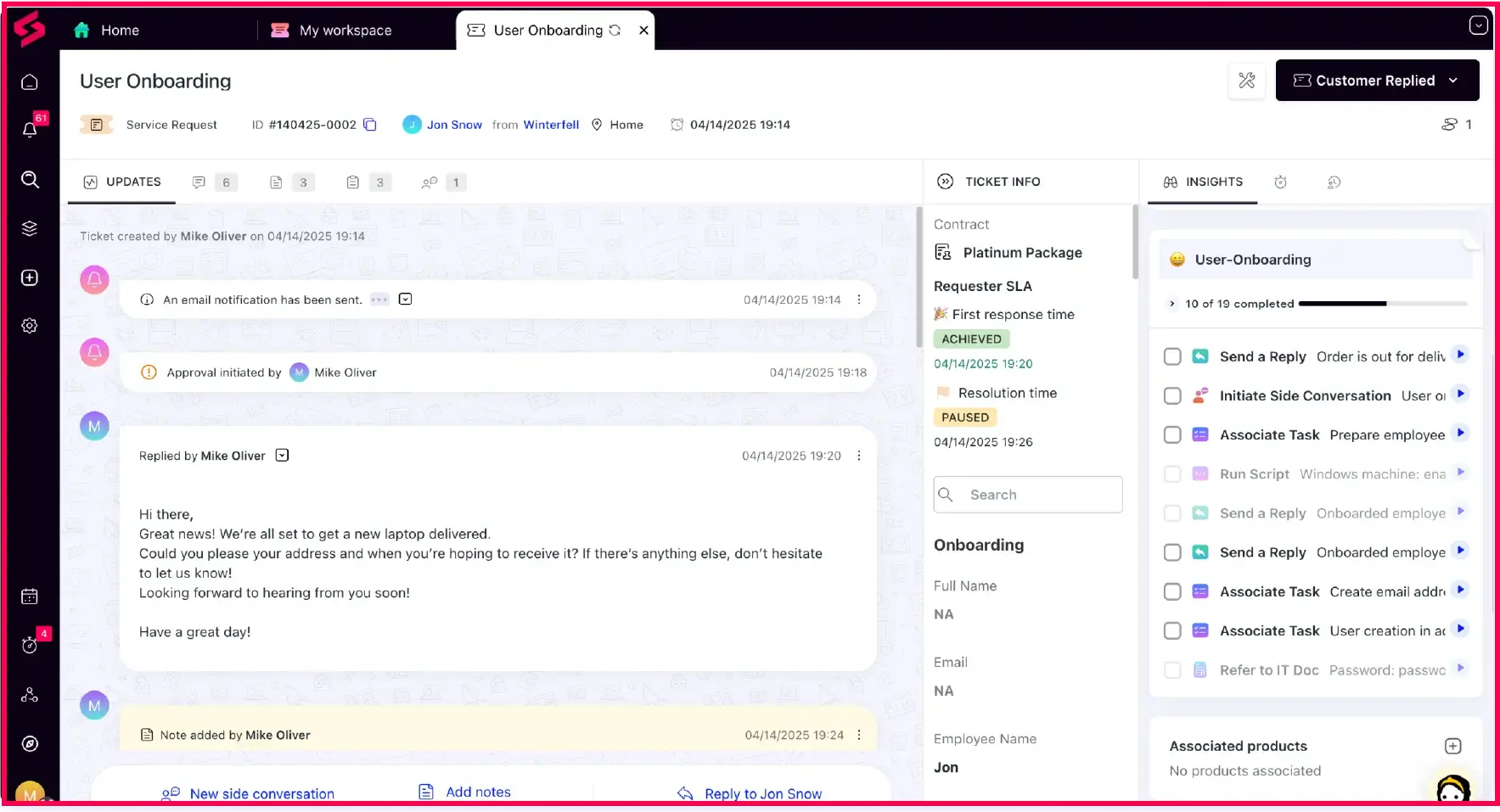 SuperOps Unified runbooks interface